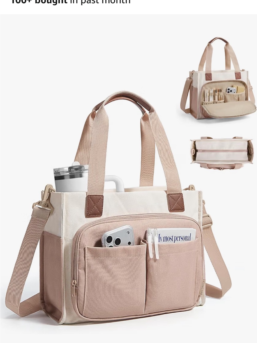 BAGSMART Canvas Tote Bag